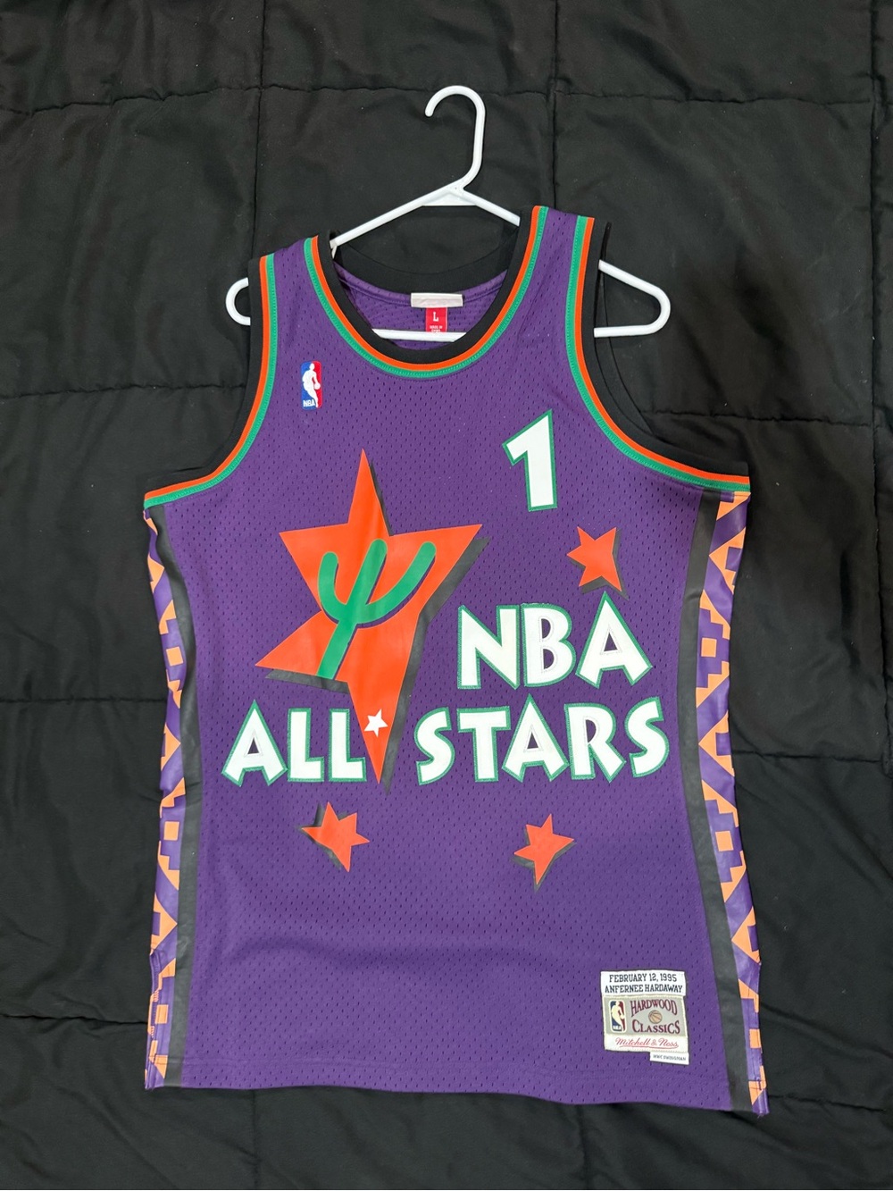 Mitchell & Ness Purple NBA All-Stars Retro Jersey with Orange & Green Accents